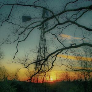 Windmill at sunset